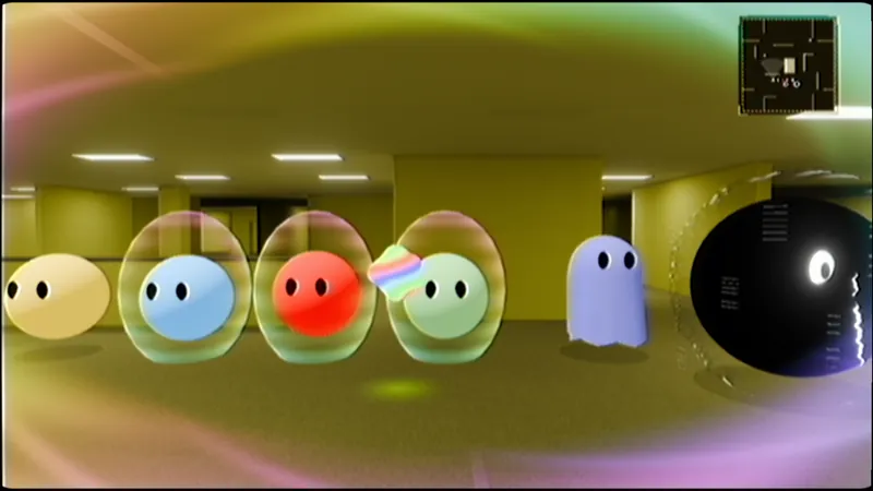 Reactive armor: ribbons of colour swirl around the edge of the picture while the runners glow inside protective bubbles.